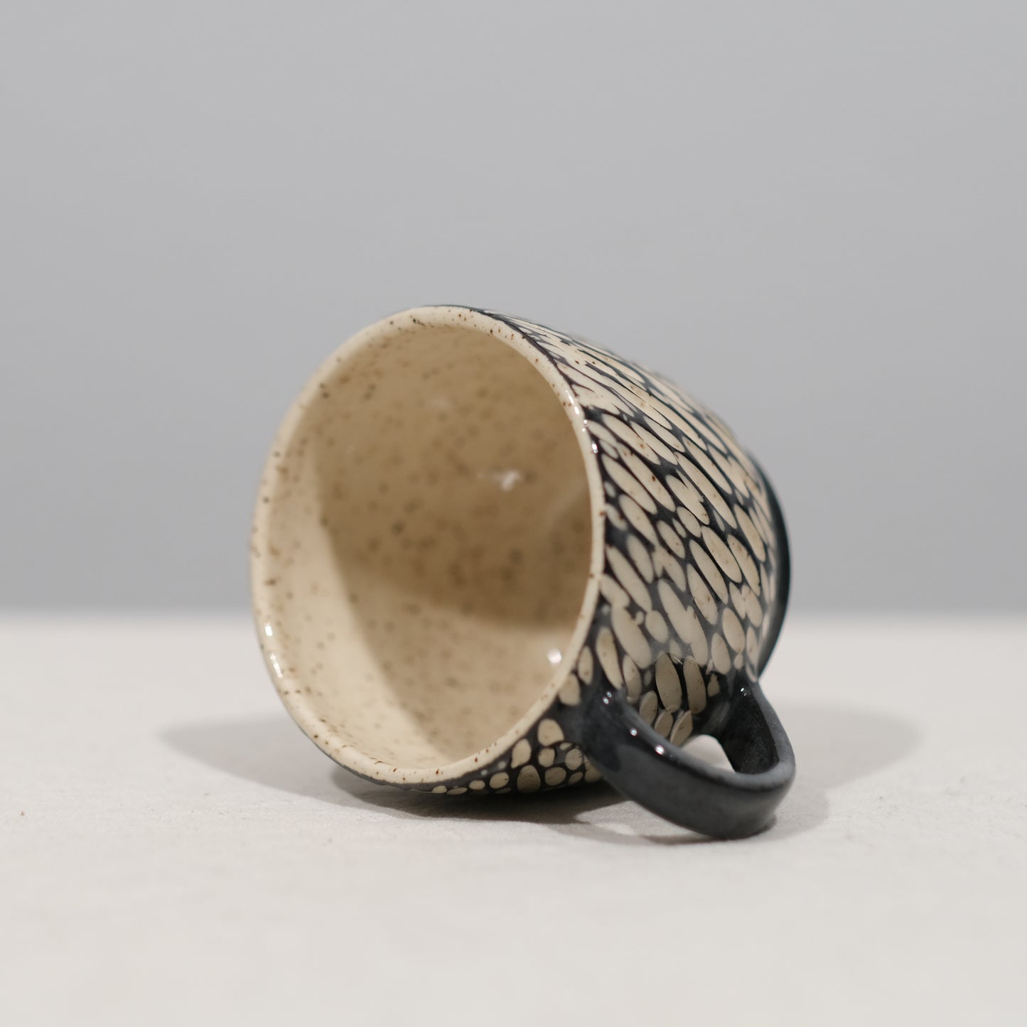 Black and White Carved Mug