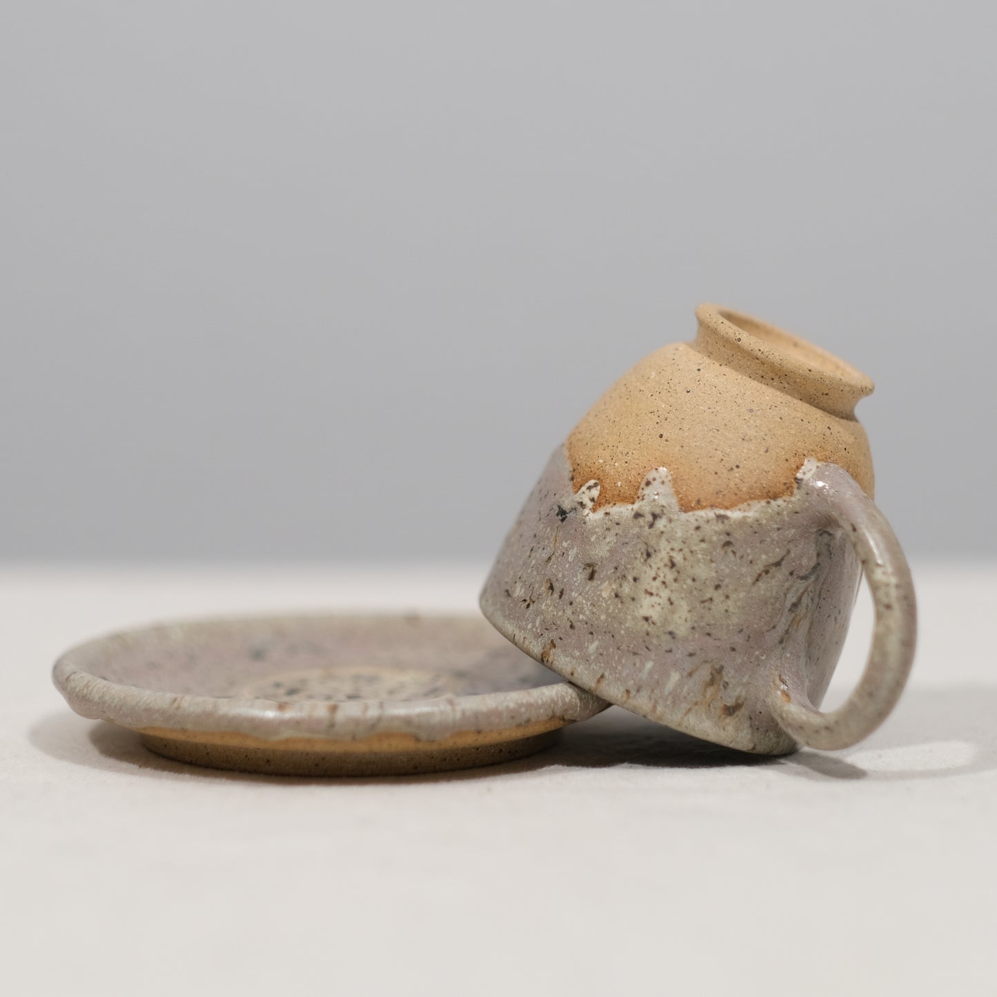 Speckled Lilac Espresso Cup and Saucer