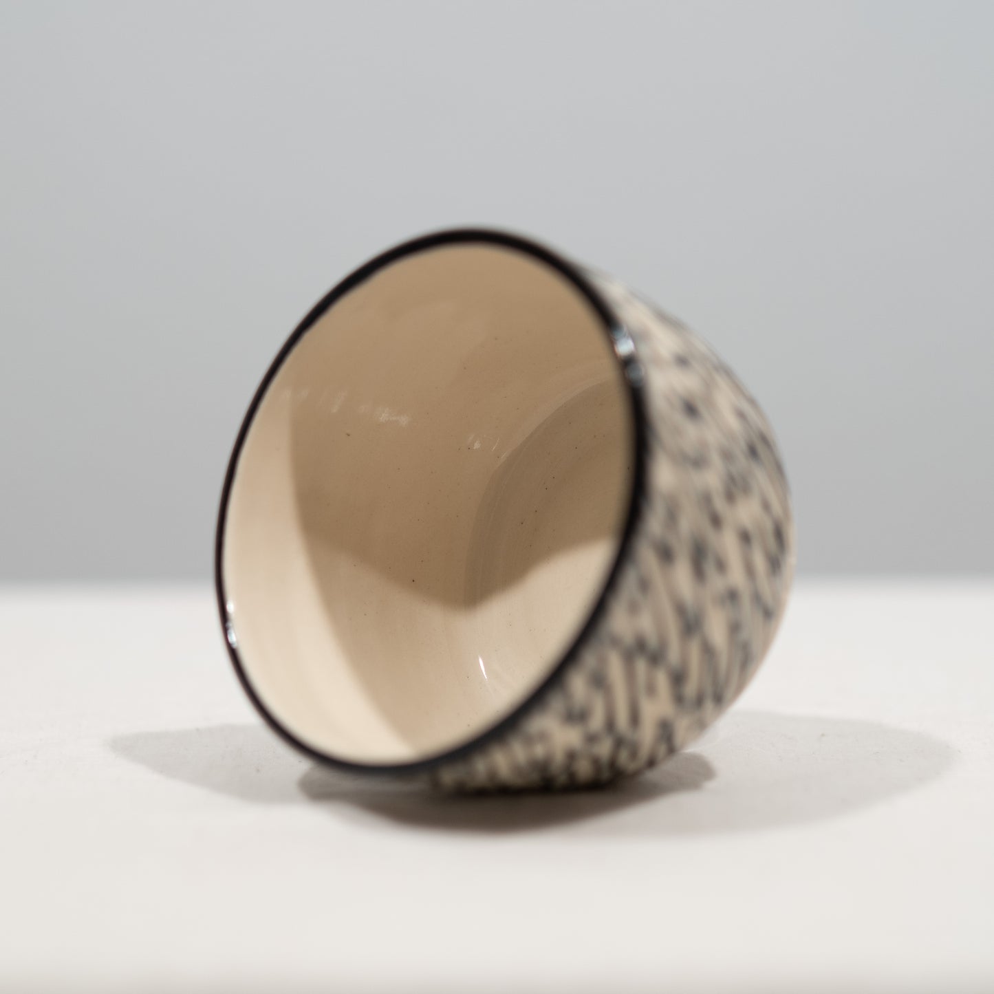 Black and White Sgraffito Carved Bowl