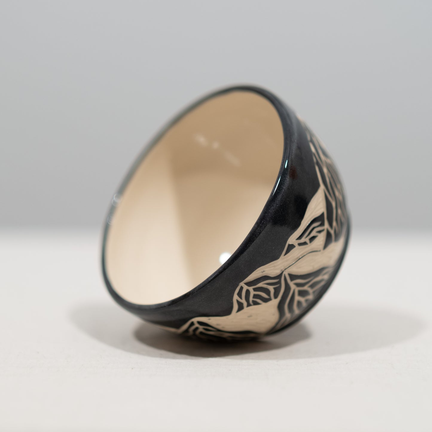 Mountain Scene Sgraffito Bowl