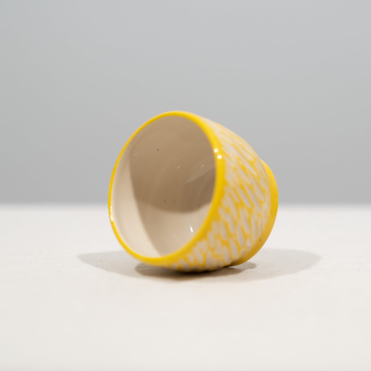 Yellow Sgraffito Carved Bowl