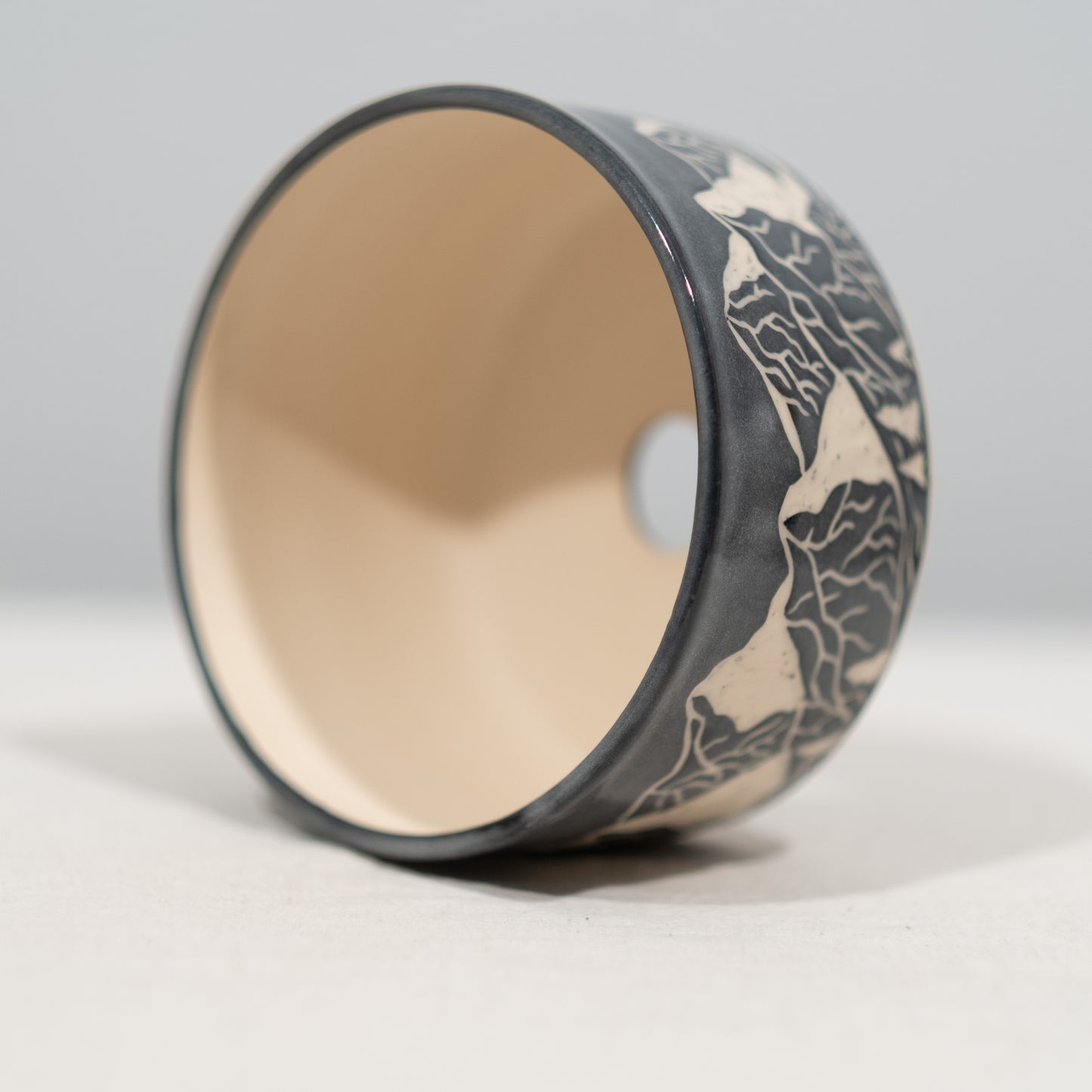 Sgraffito Mountain Scene Planter