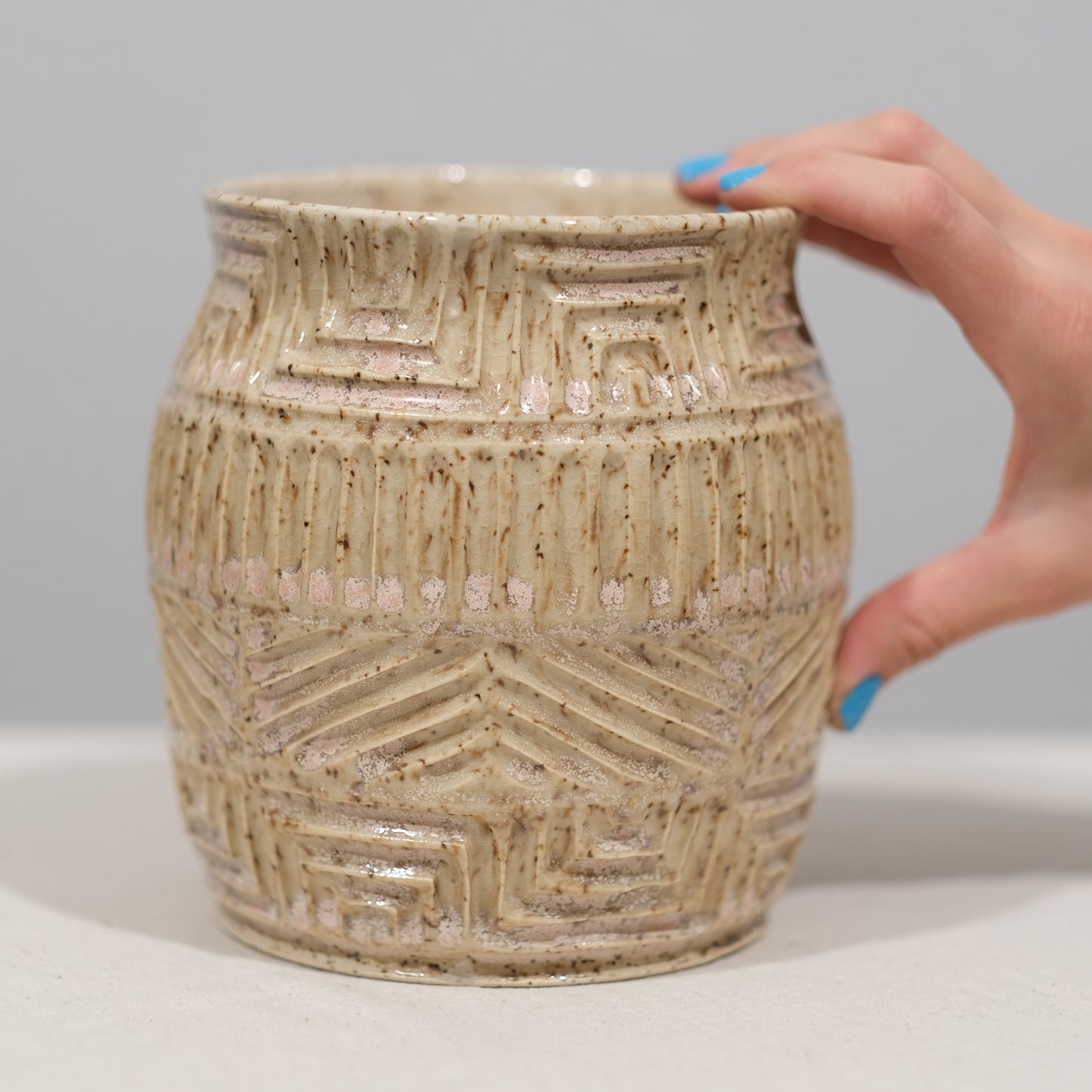 Champagne Speckle Large Pot
