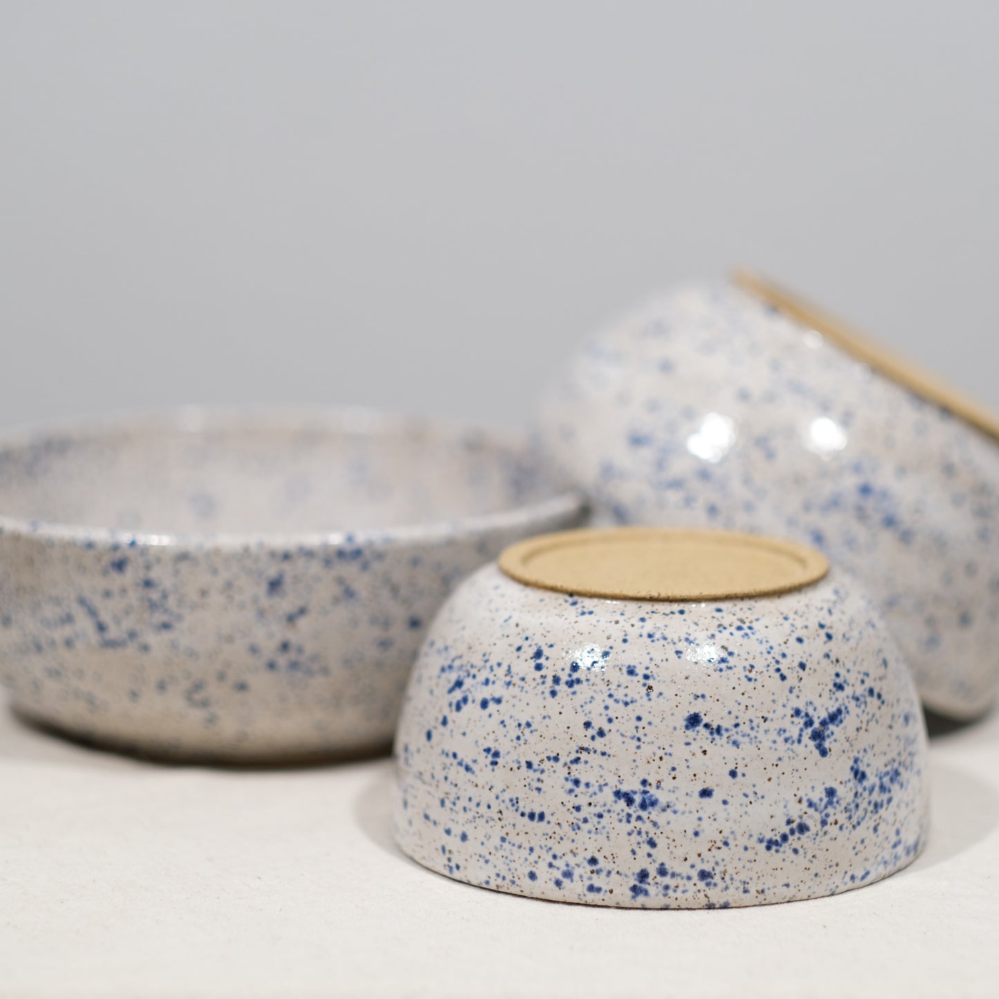 Blue Splatter Bowls Set