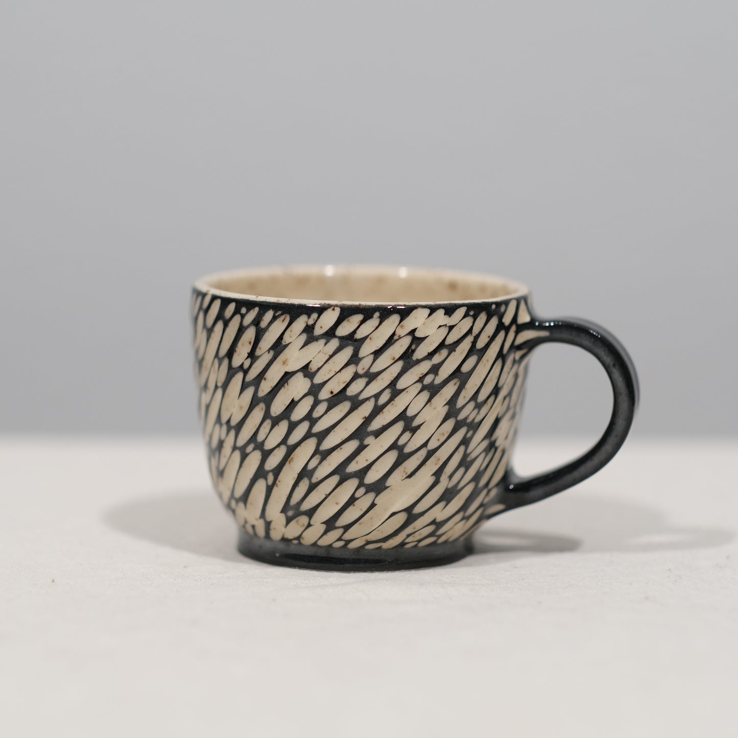 Black and White Carved Mug