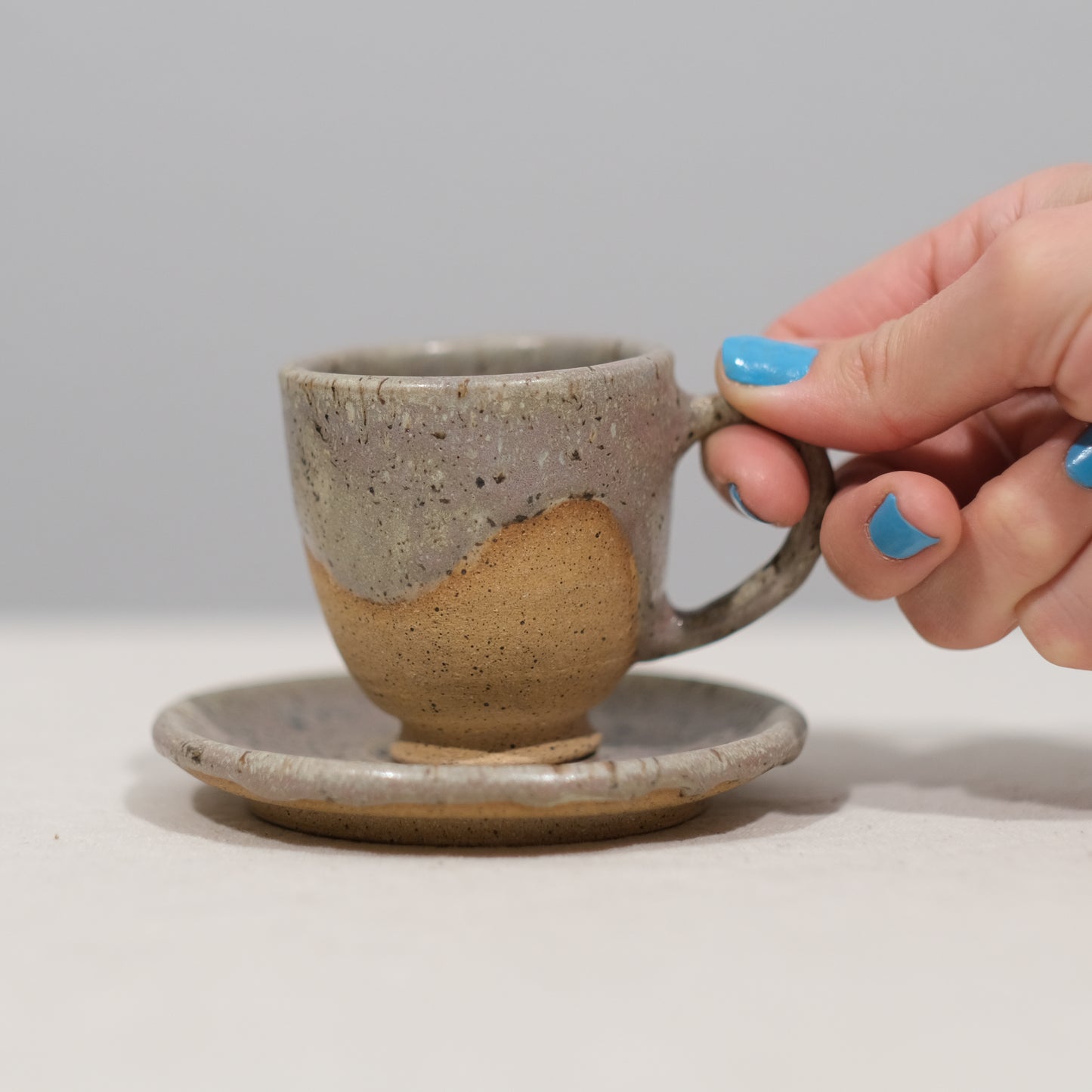 Speckled Lilac Espresso Cup and Saucer