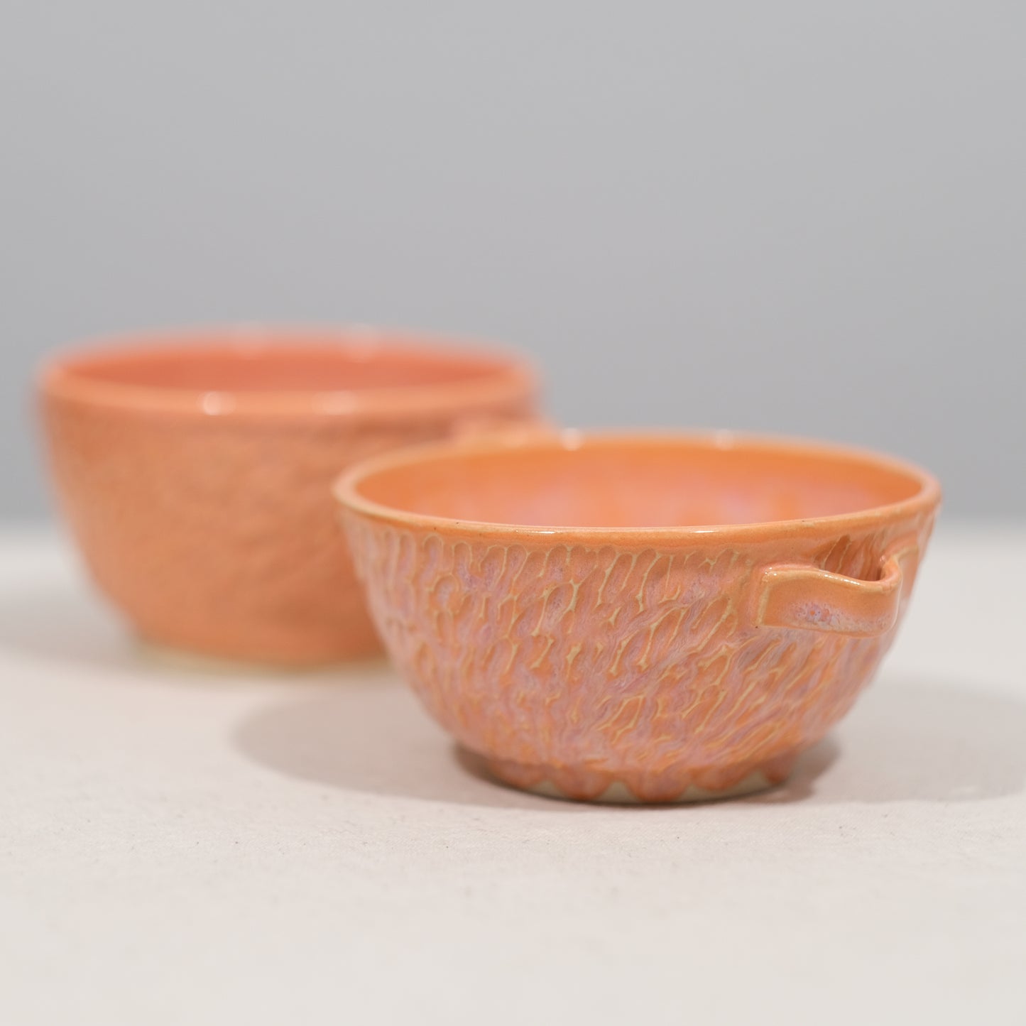Coral Soup Bowl Pair