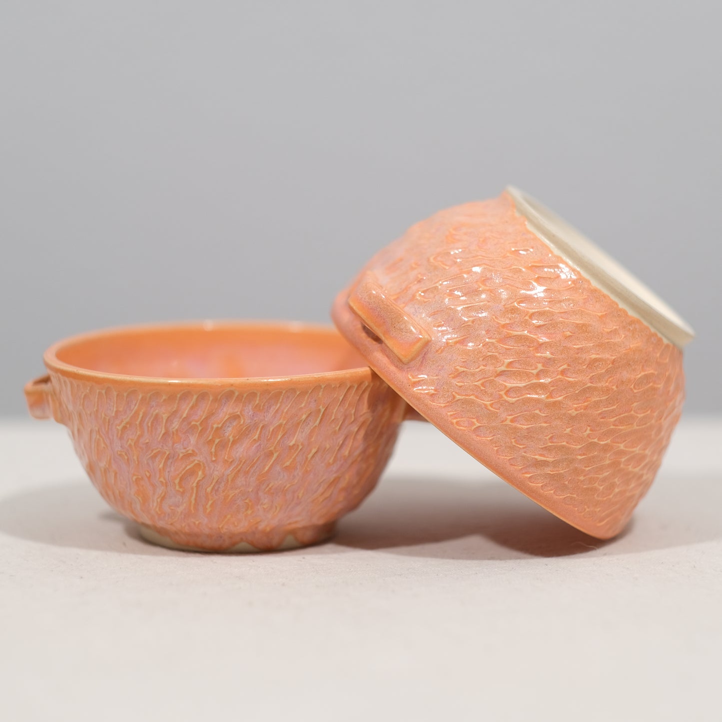 Coral Soup Bowl Pair