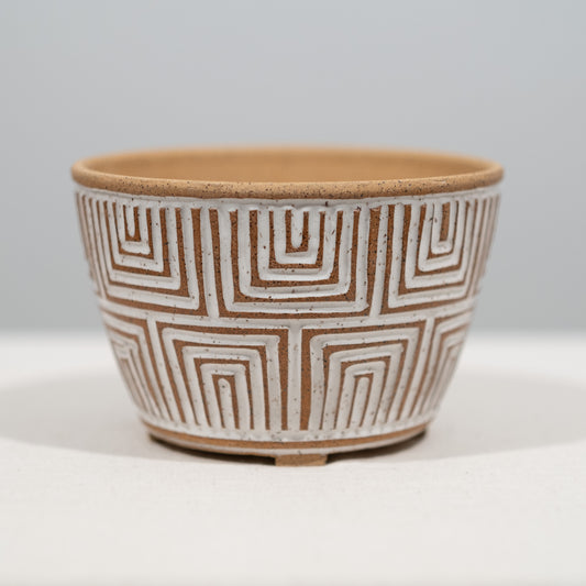 Naked Carved Planter - Large Geometric