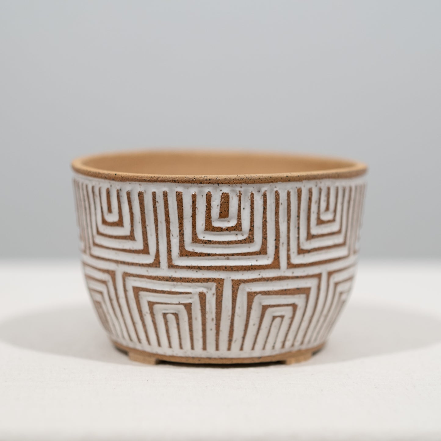 Naked Carved Planter - Large Geometric 2