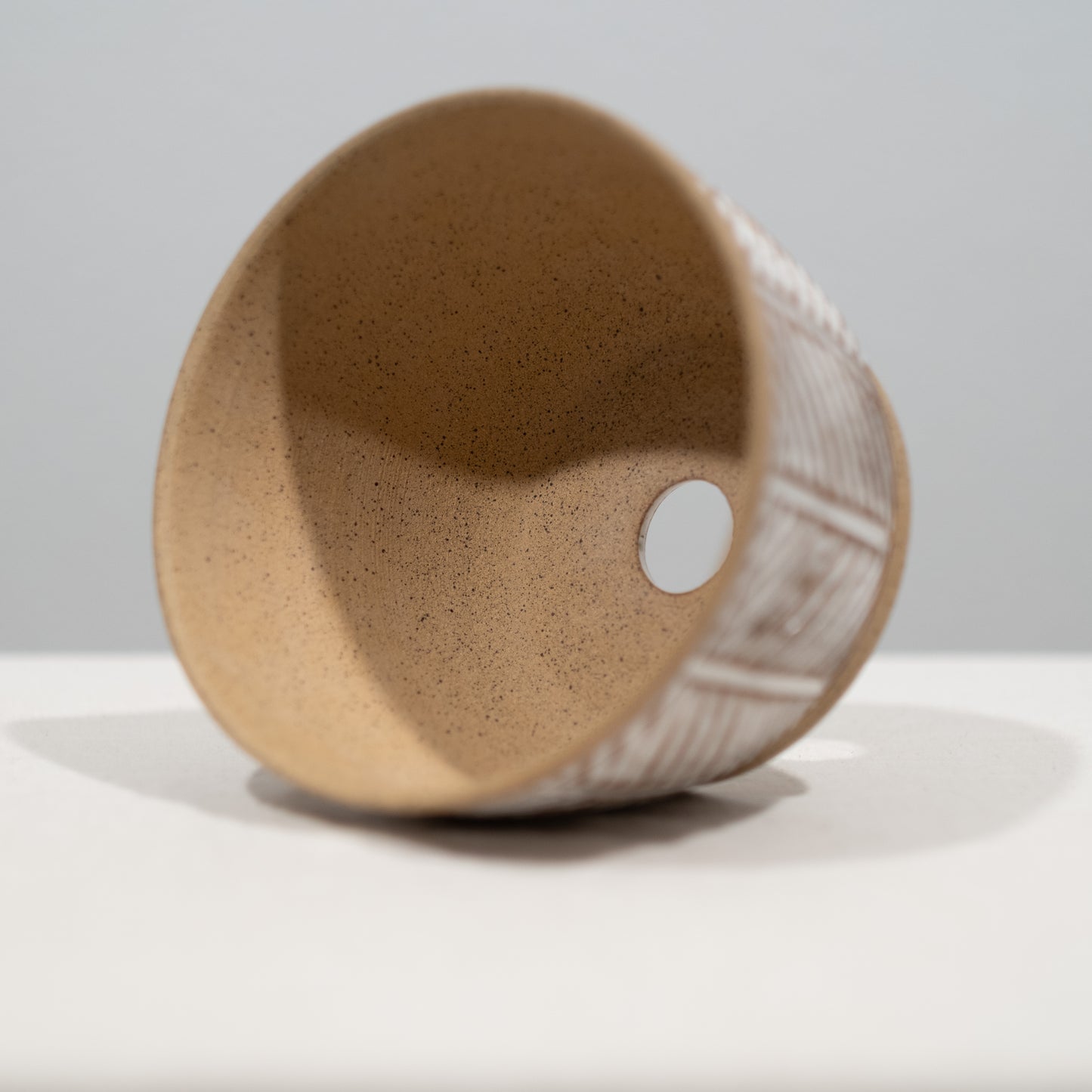 Naked Herringbone Carved Planter