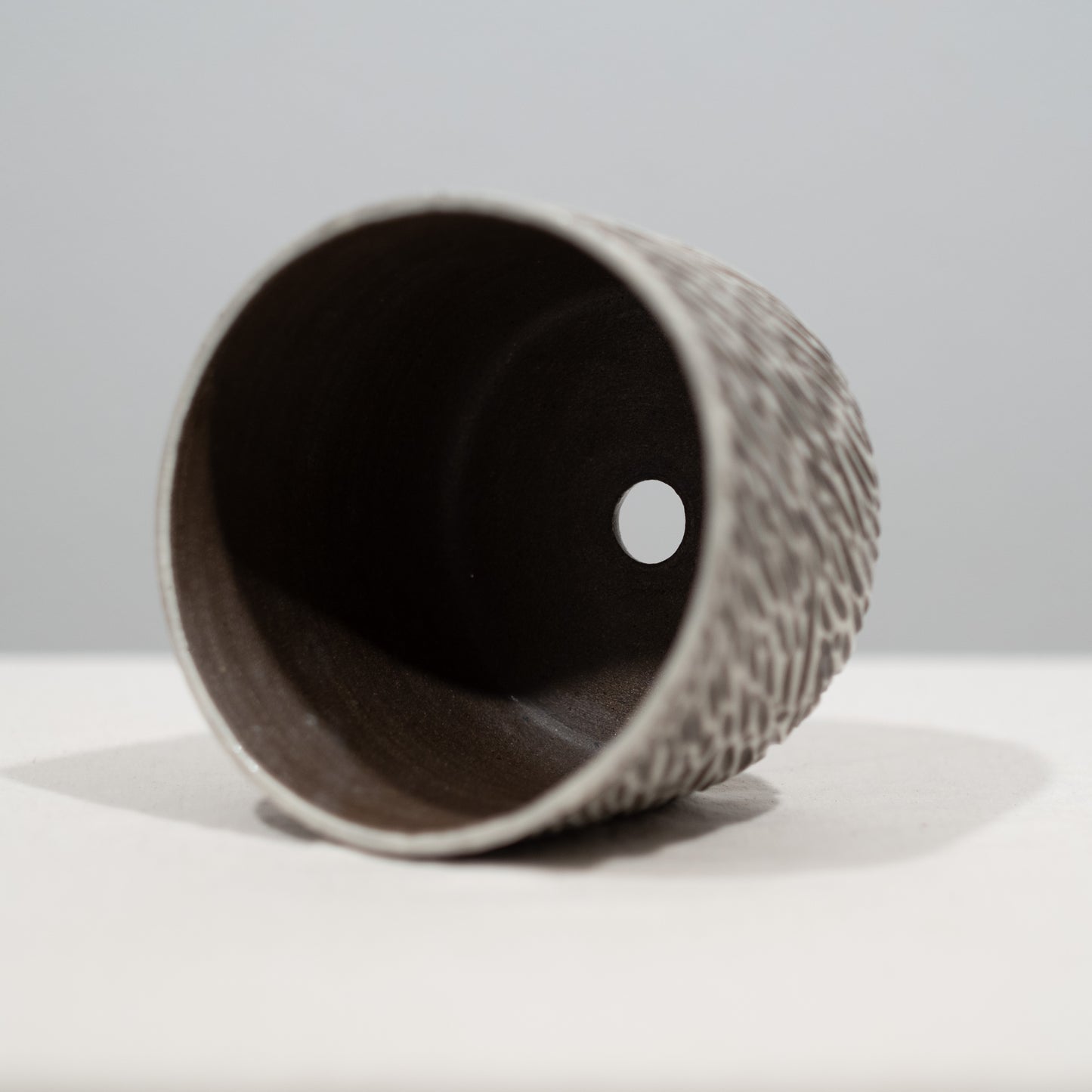 Grey Sgraffito Carved Planter