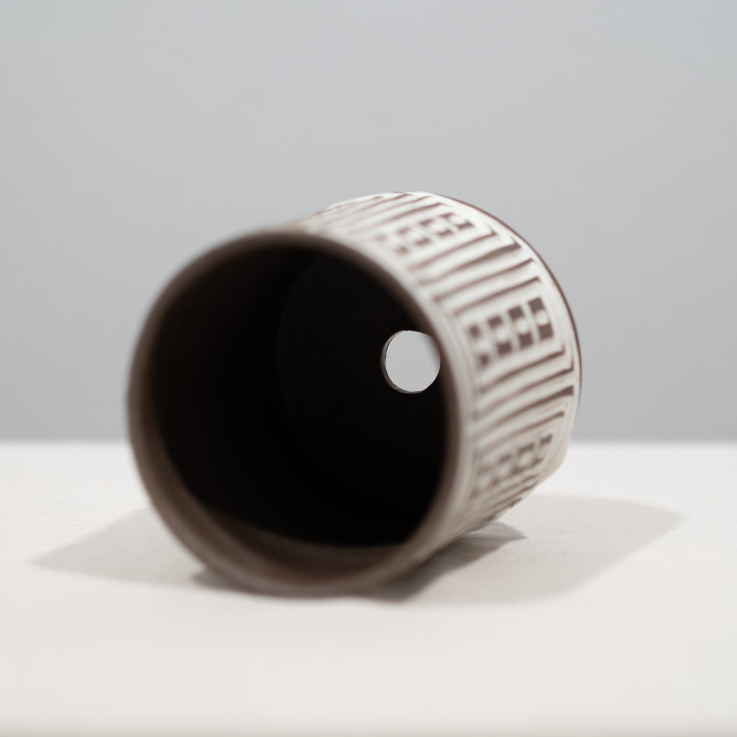 Umber and White Carved Planter