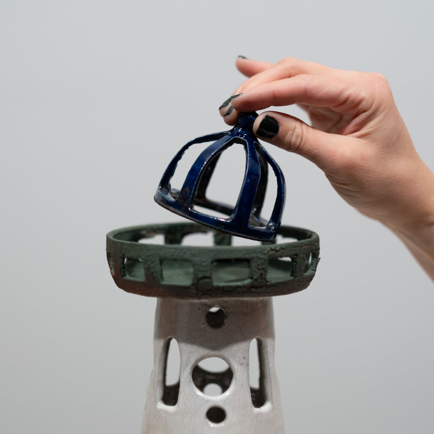 Raku White Lighthouse