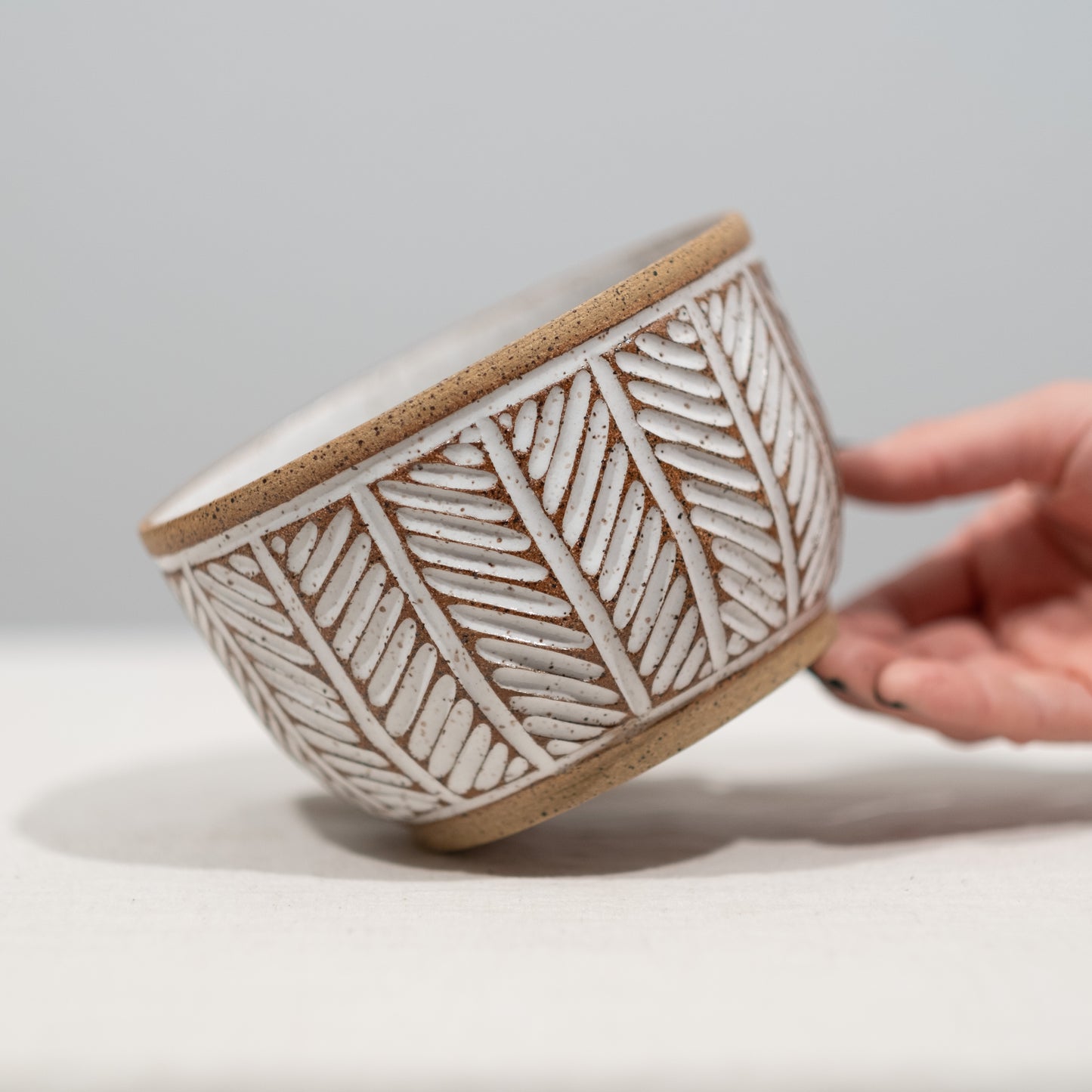 Naked Carved Herringbone Bowl