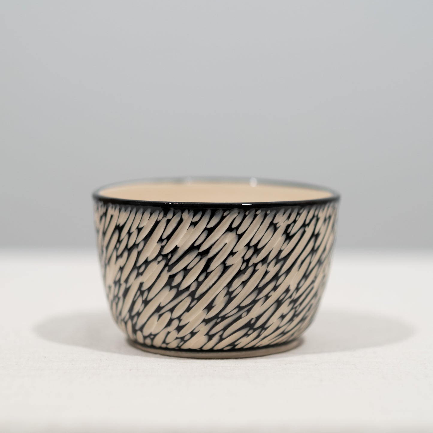 Black and White Sgraffito Carved Bowl