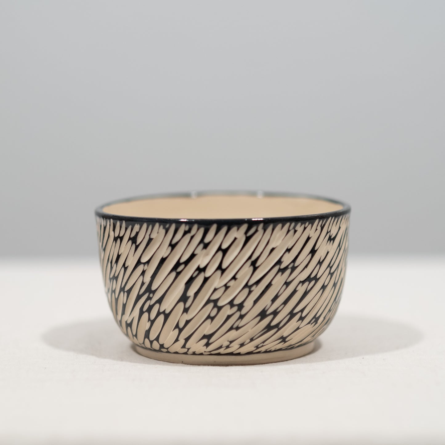 Black and White Sgraffito Carved Bowl