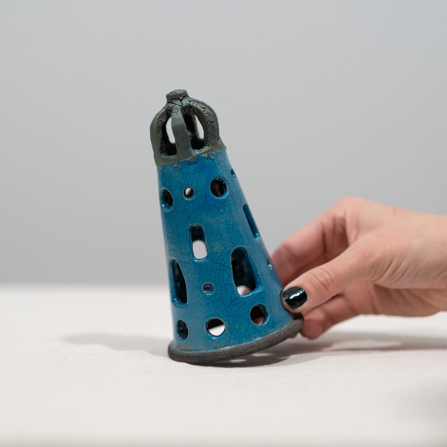 Raku Turquoise Lighthouse