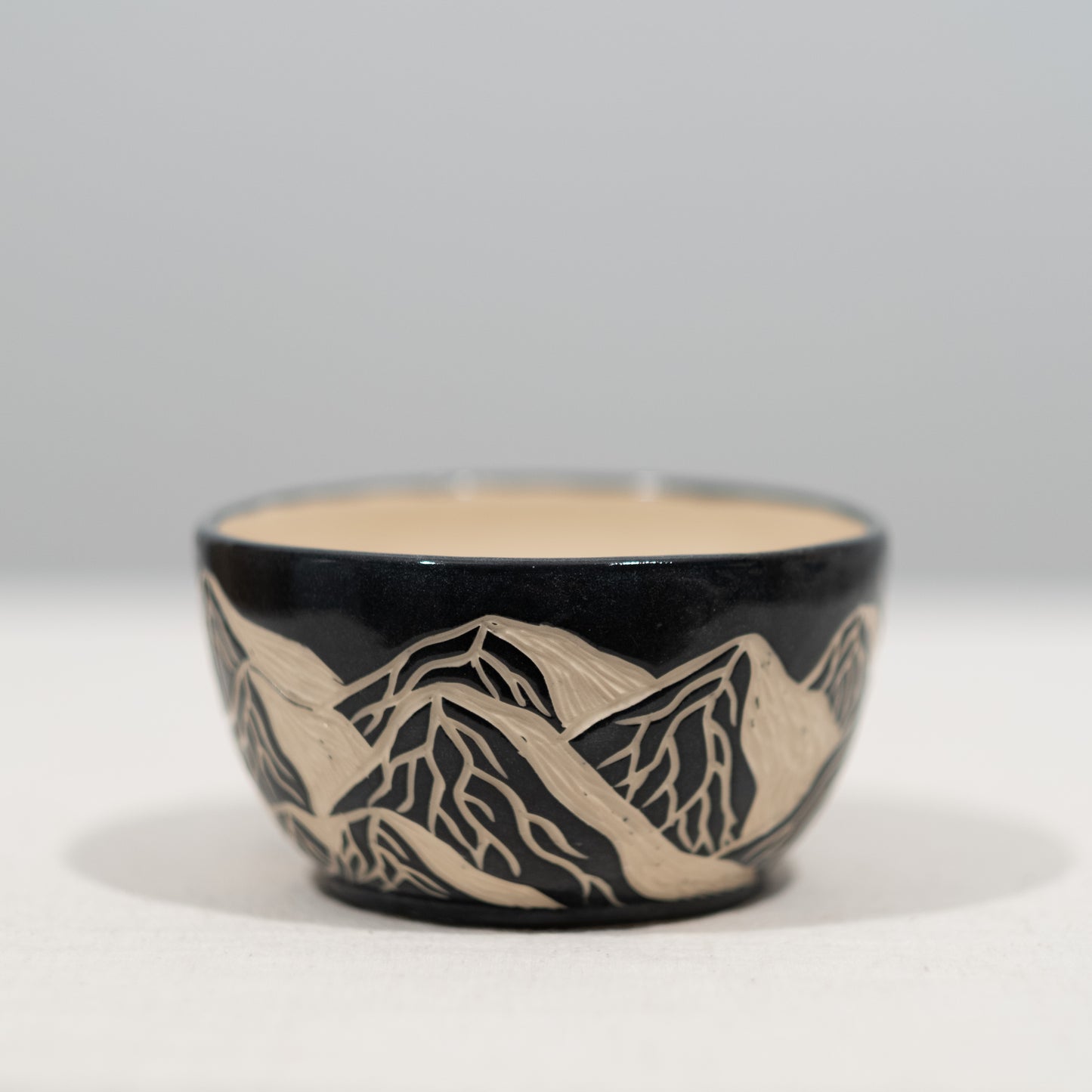 Mountain Scene Sgraffito Bowl