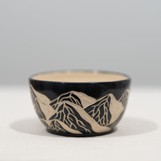 Mountain Scene Sgraffito Bowl