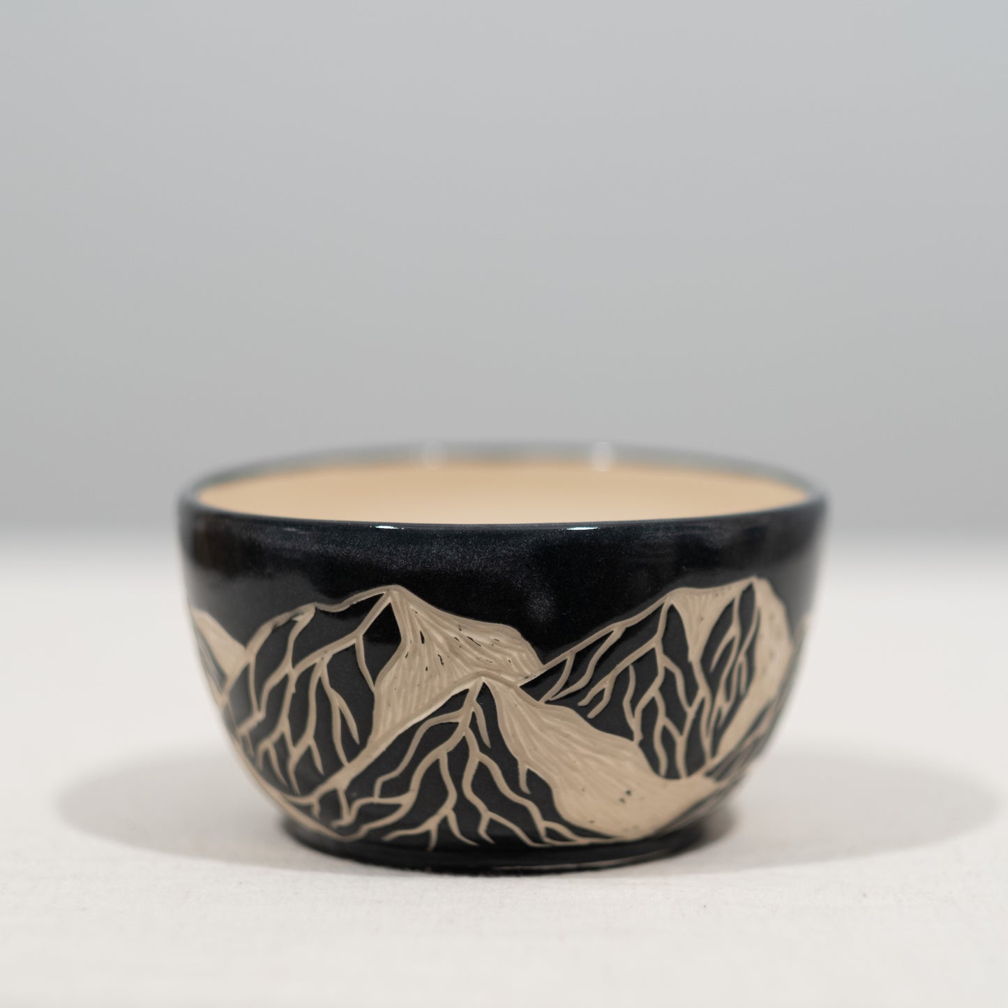 Mountain Scene Sgraffito Bowl