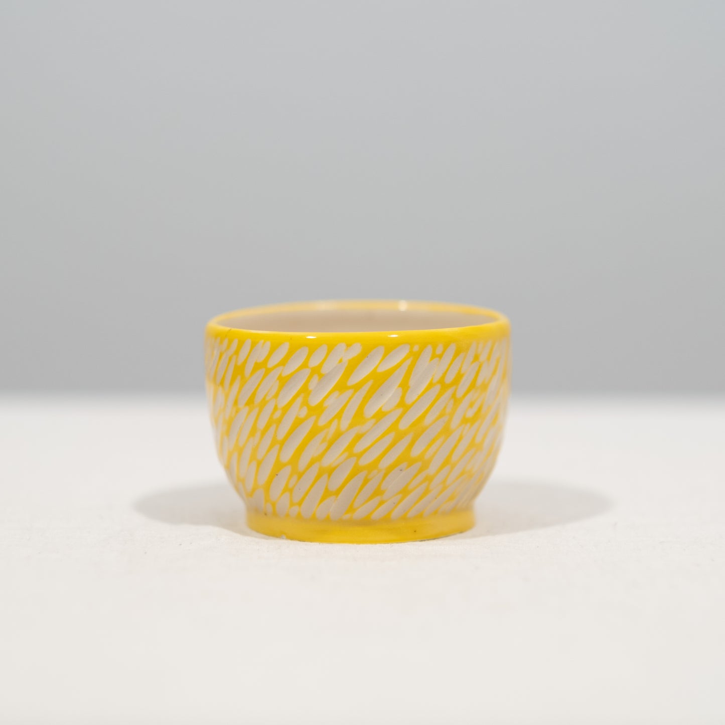Yellow Sgraffito Carved Bowl