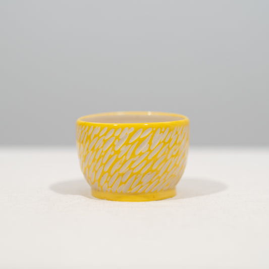 Yellow Sgraffito Carved Bowl