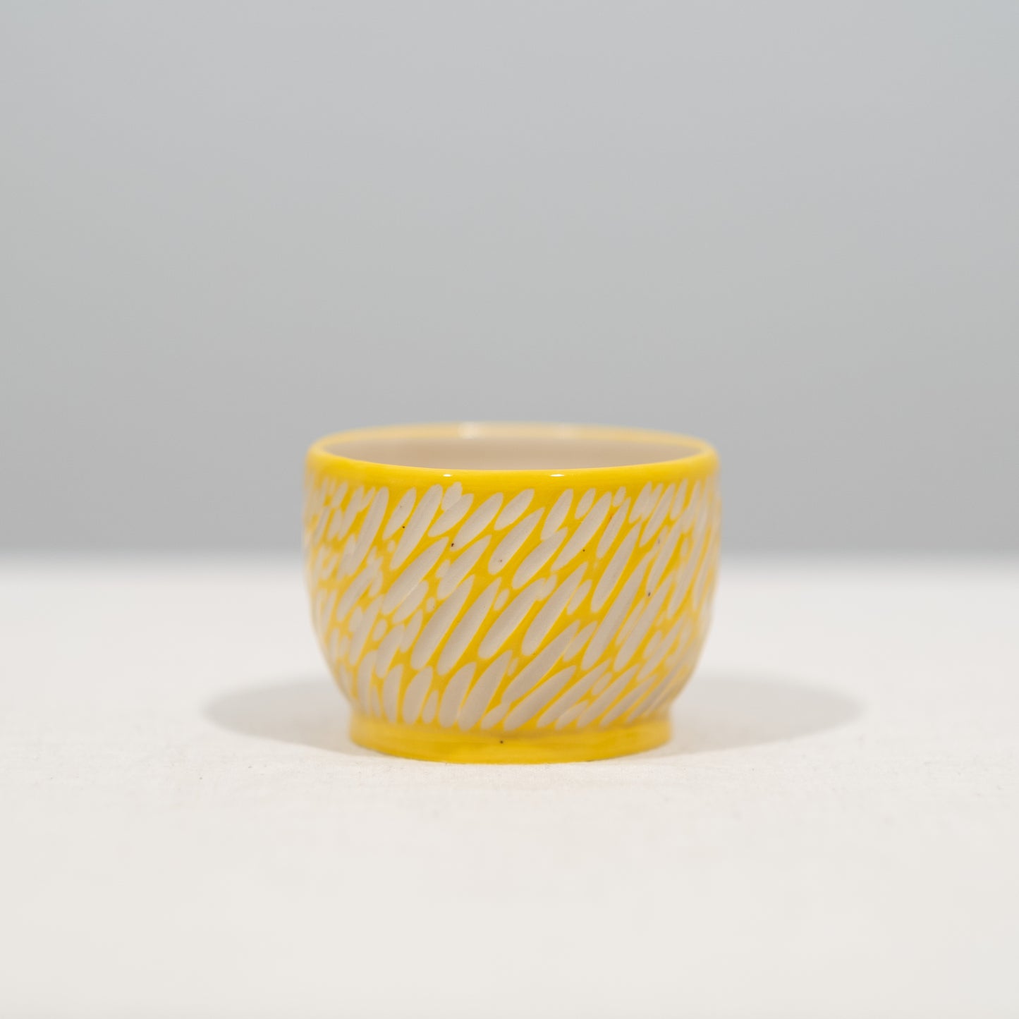Yellow Sgraffito Carved Bowl