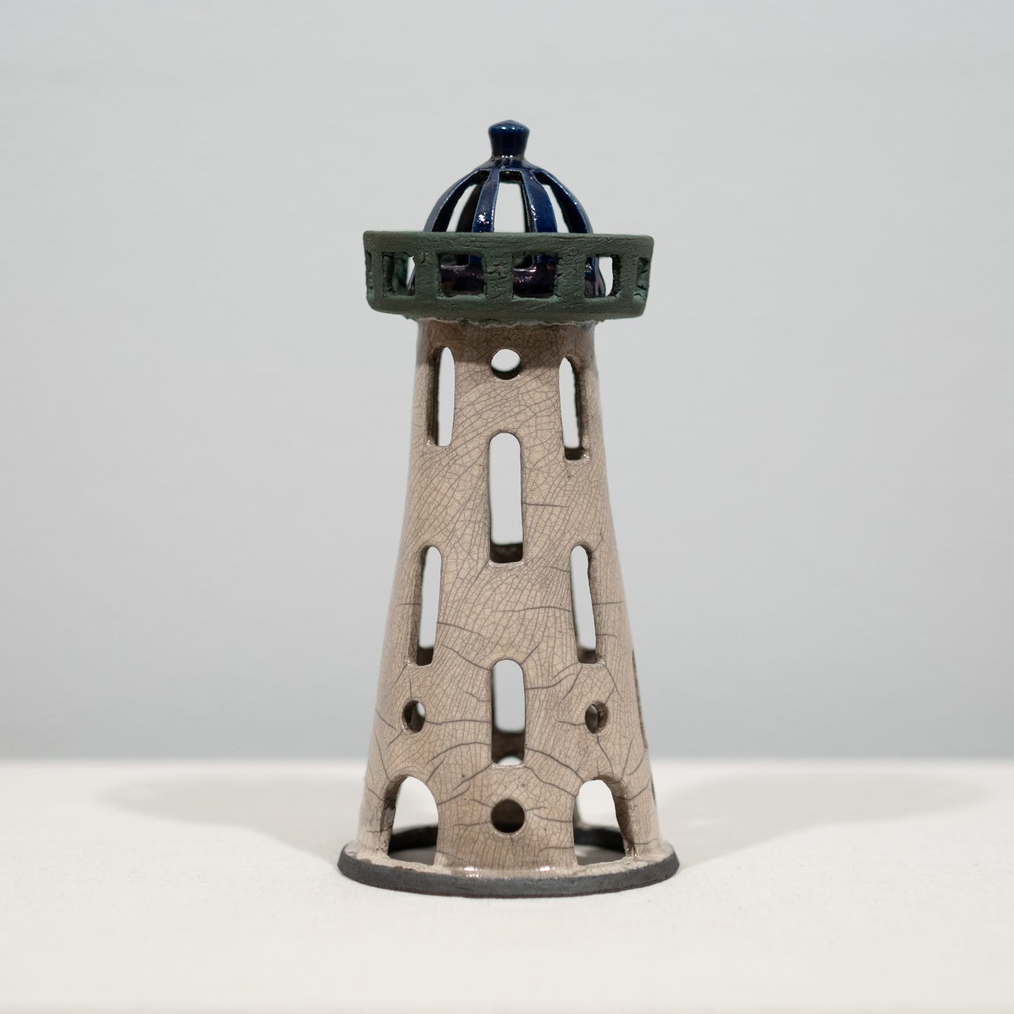 Raku Crackle Lighthouse