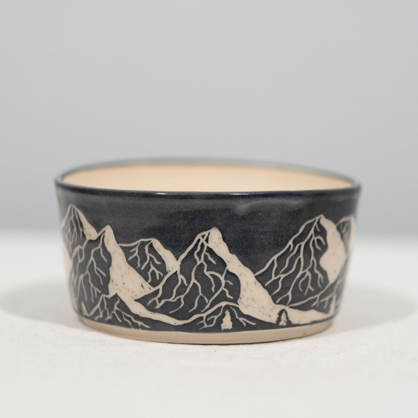 Sgraffito Mountain Scene Planter