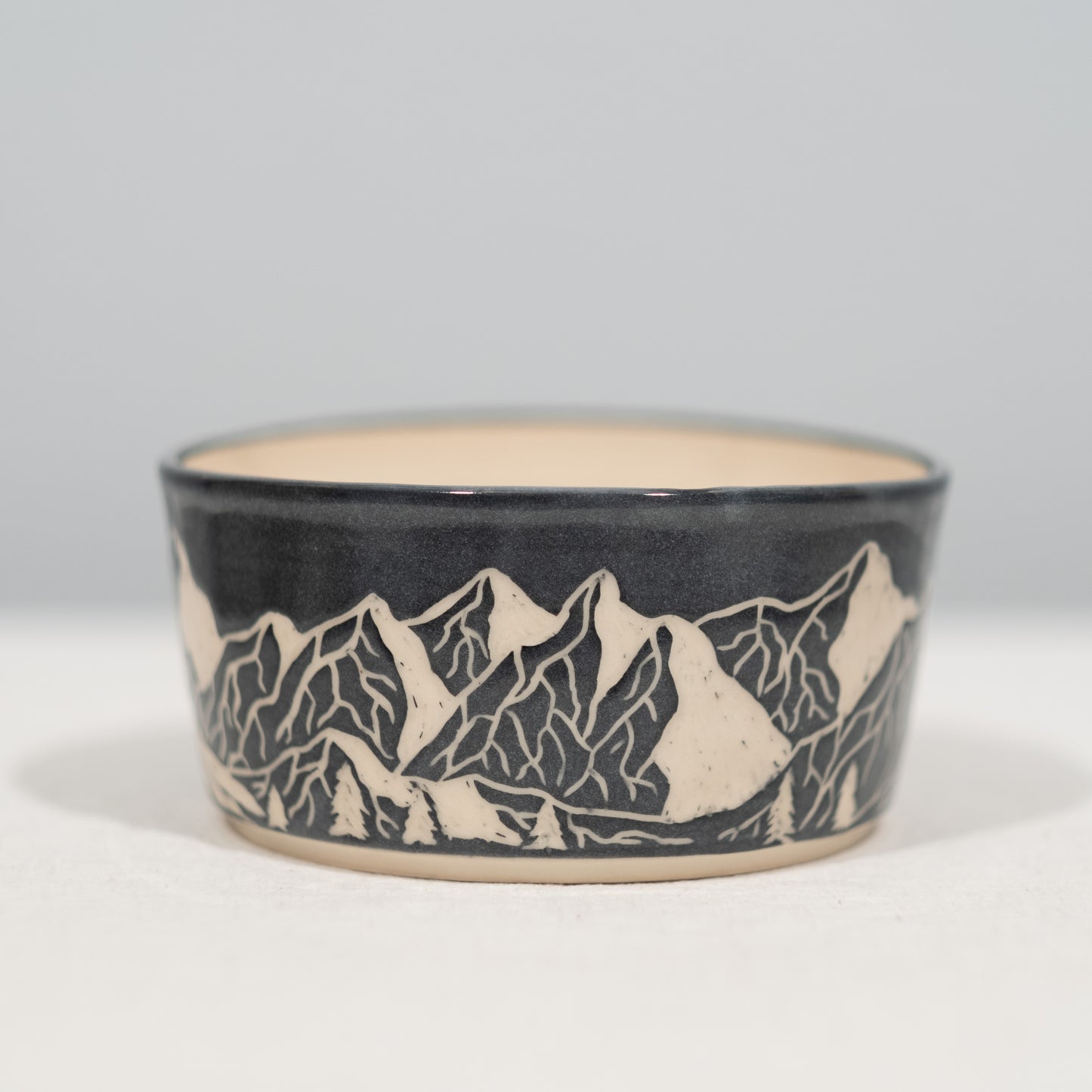 Sgraffito Mountain Scene Planter